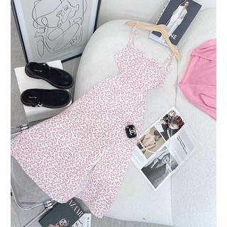 𝗦𝗲𝘁 đ𝗮̂̀𝗺 𝗺𝗶𝗱𝗶 𝗵𝗼𝗮 𝟮𝘀 + áo 𝗸𝗵𝗼𝗮́𝗰 hồng ANGI HOME