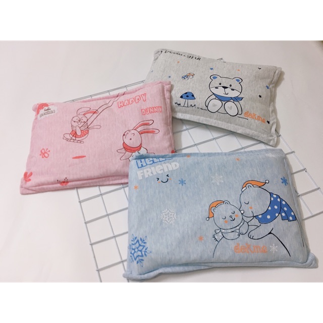 Gối bông cotton sơ sinh Dokma (27x38x1,5cm)