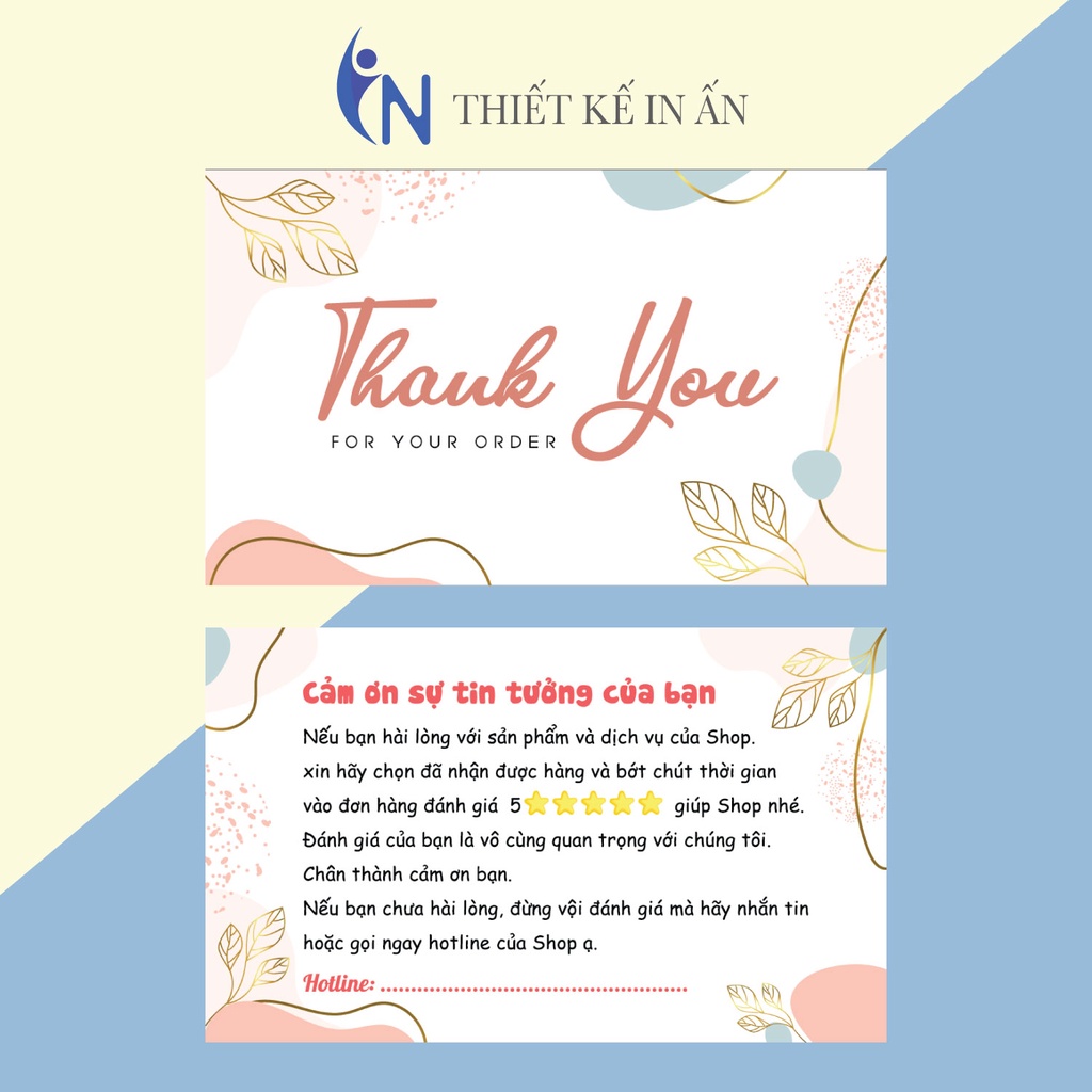 Hộp 100 card cám ơn, card Thank you họa hiện đại (10 mẫu) dành riêng cho shop bán hàng online