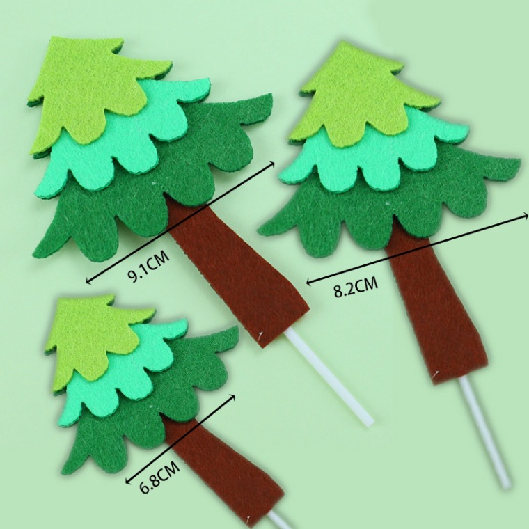 trang trí giáng sinh bánh kem [FREESHIP] cây trang trí bánh chất liệu vải xốp siêu đẹp