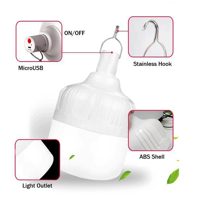 Bóng đèn sạc USB có 3 mẫu tùy chọn độ sáng cao dùng khi đi cắm trại