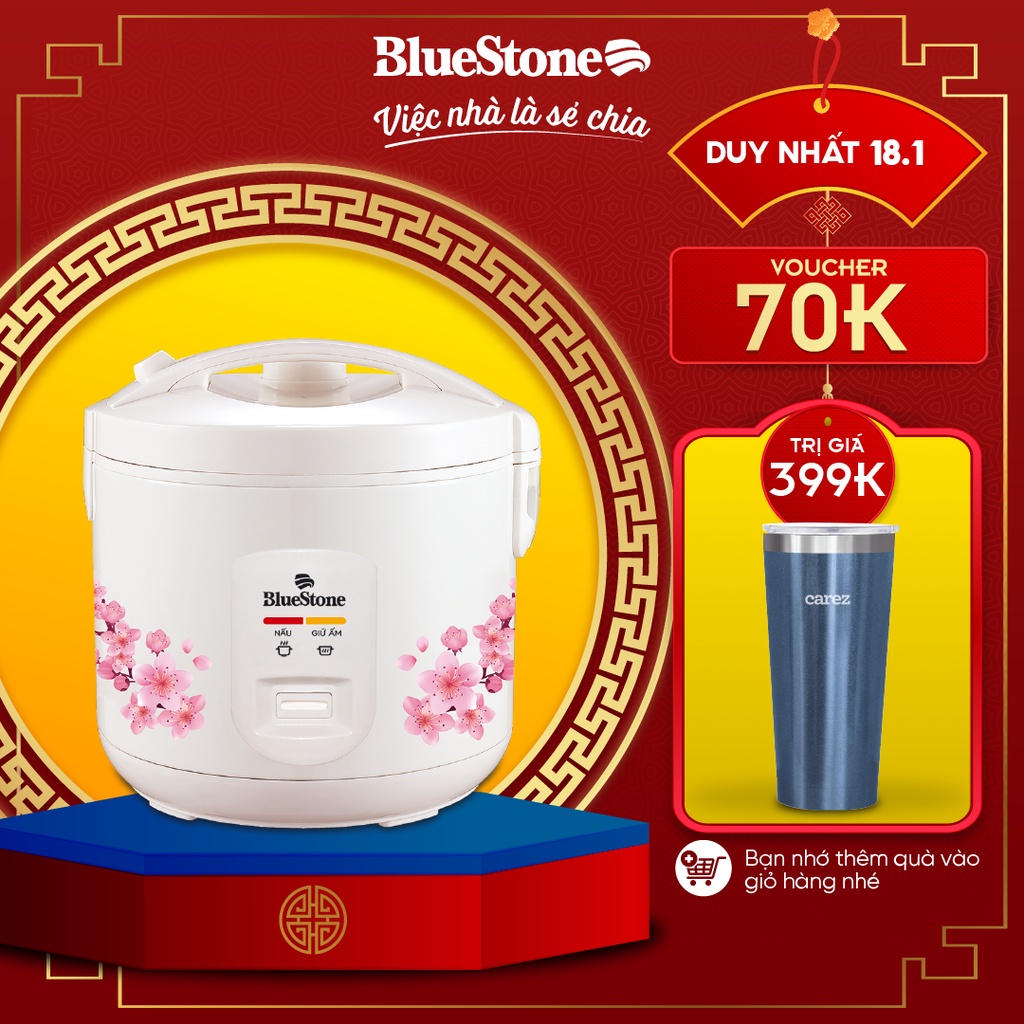 [Mã ELHADEV giảm 4% đơn 300K] Nồi cơm điện nắp gài BlueStone RCB-5525 1.8L