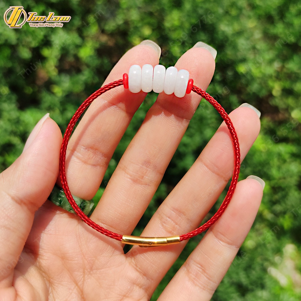 Vòng tay ngũ điếu bạch ngoc hợp mệnh kim thủy, mang lại tài lộc may mắn - Tuệ Lâm