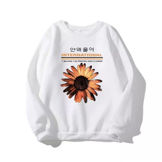Áo sweater nam nữ in hoa chất liệu vải nỉ bông mềm mịn size từ 40-70kg