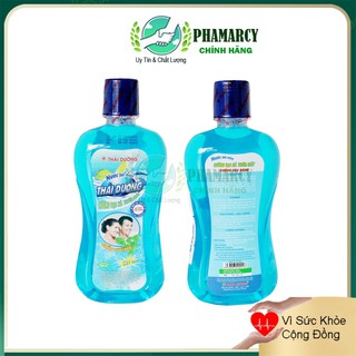 Nước súc miệng súc họng khử mùi hôi miệng ngăn ngừa sâu răng  hương bạc hà Thái Dương 500ml