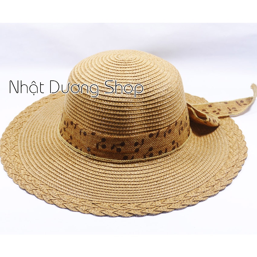 [ FREESHIP ] Mũ cói NƠ TO vành rộng 9cm, vòng đầu 57 cm - chất liệu vải cói đẹp thích hợp cho chị em phụ nữ