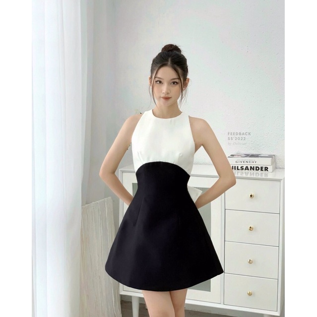 Đầm dự tiệc xòe nơ sau