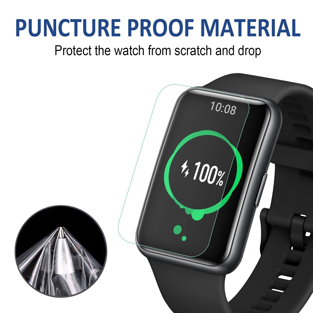 Kính Cường Lực 9D Trong Suốt Viền Cong Bảo Vệ Màn Hình Đồng Hồ Thông Minh Huawei Watch Fit 2