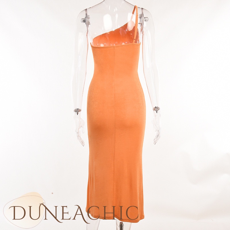 DUNEA Đầm Trễ Vai Xẻ Tà Quyến Rũ Thời Trang Cho Nữ