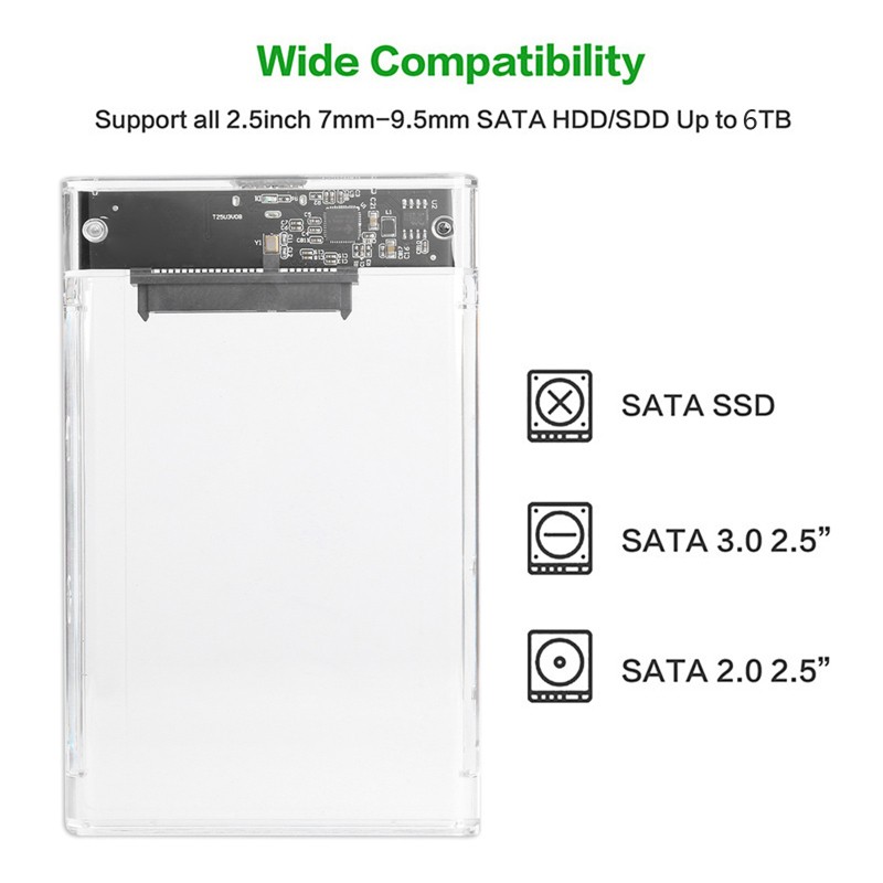 Miếng Vệ Sinh Ổ Cứng Trong Suốt 2.5 "Hdd Sata Sang Usb 3