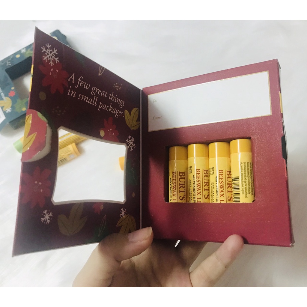 Son dưỡng môi thiên nhiên Burt’s Bees không màu dưỡng ẩm lâu và không thâm môi - Natural Lip Balm Burts Bee