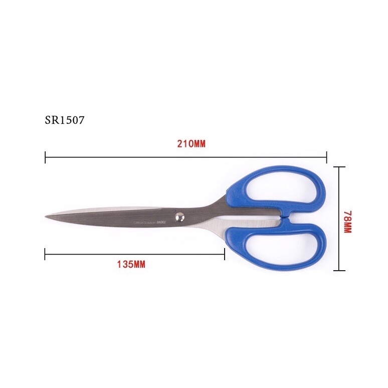 Kéo văn phòng baoke 21cm SR1507 thép không gỉ,sắc bén ,kéo cắt đa năng bền đẹp