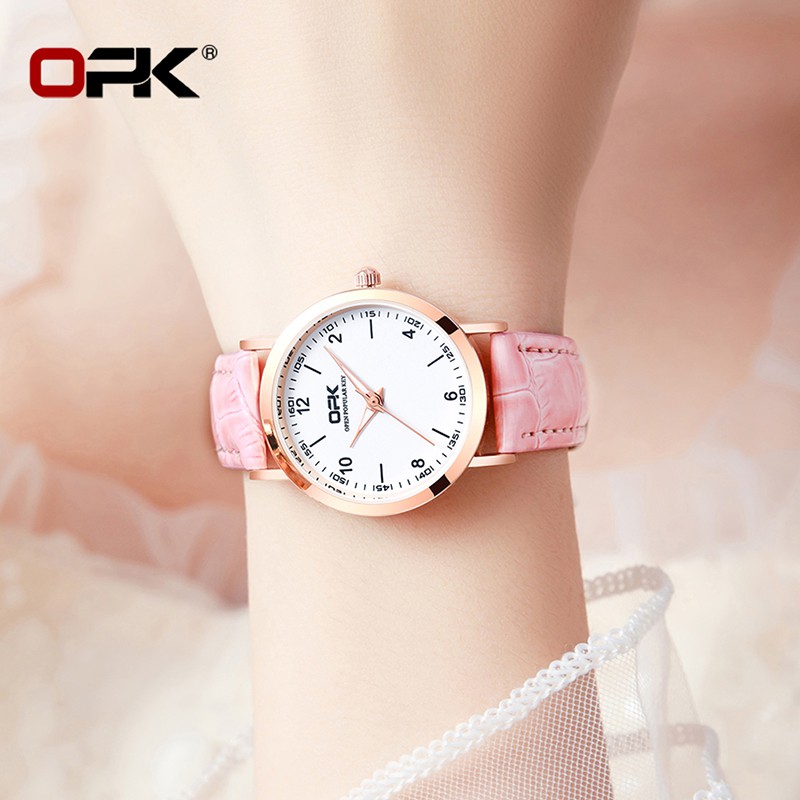 Đồng Hồ Quartz OPK 8613 Dành Cho Nữ Thiết Kế Dây Da Không Thấm Nước Phong Cách Hàn Quốc | WebRaoVat - webraovat.net.vn