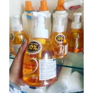 Nước Rửa Bình Sữa Kháng Khuẩn 500ML + Dụng cụ vệ sinh cọ rửa bình sữa 360 độ Wesser (Made in Vietnam)