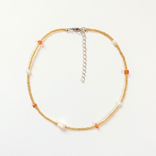 Vòng Cổ Choker Handmade Hạt Cườm Phối Pha Lê và Trai Tự Nhiên Pearly Sunshine