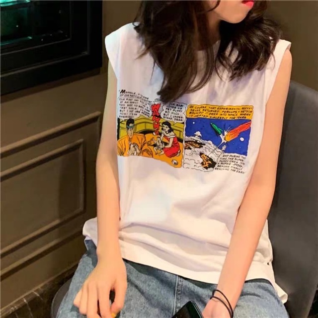 [Mã WASTUP giảm 10% tối đa 30K đơn 99K] Áo 3 lỗ Wahhh truyện tranh TTL999