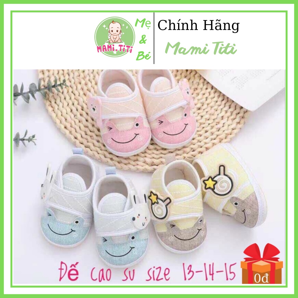Giày tập đi, Giày đế cao su có quai cho bé tập đi trống trượt