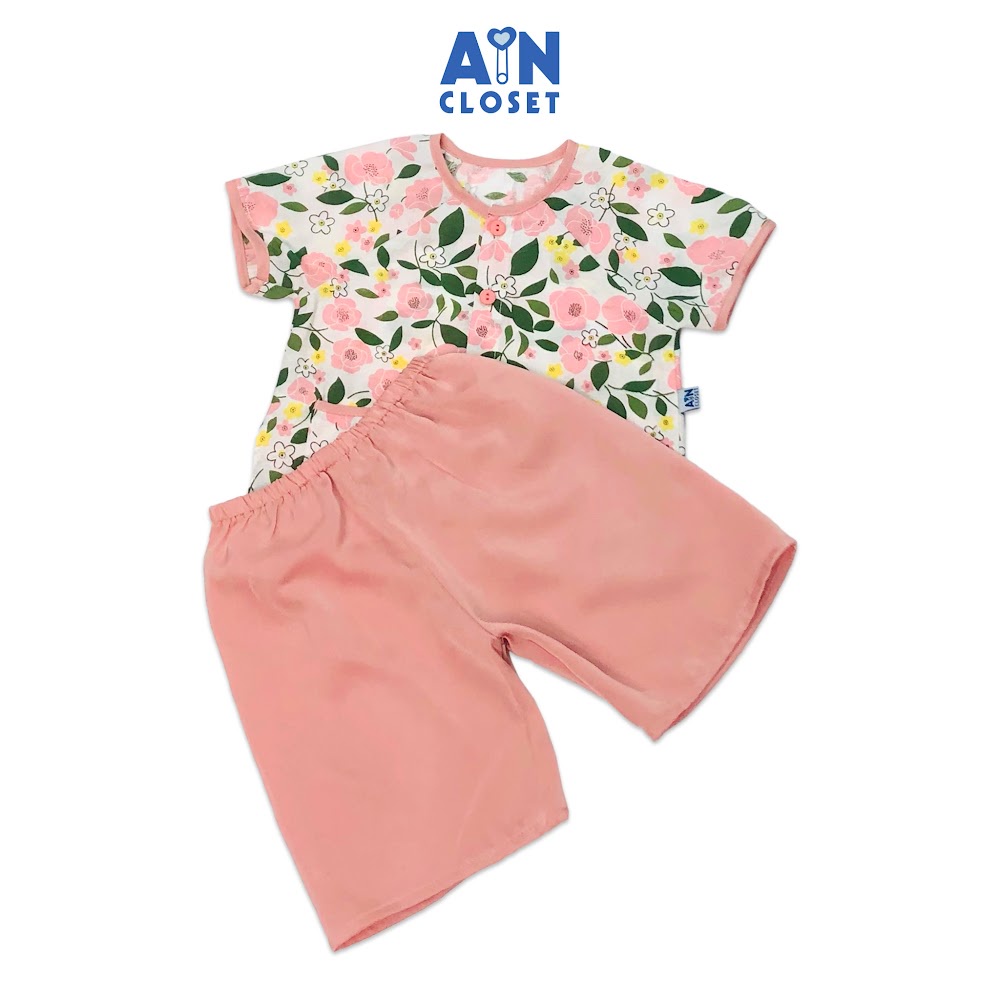 Bộ quần áo bà ba lửng Hoa Đăng tiêu hồng tơ - AICDBGCJFYVZ - AIN Closet