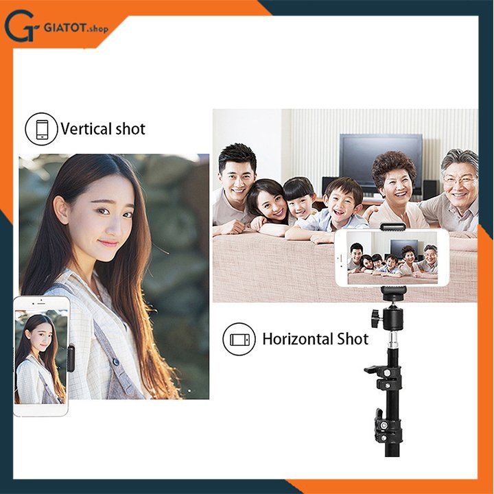 Giá đỡ tripod 2m1 kèm kẹp điện thoại và điều khiển bluetooth chụp hình quay phim và livestream