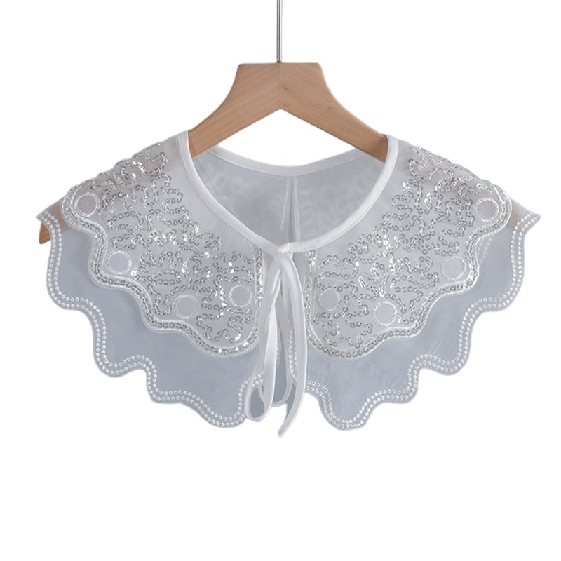 Khăn Choàng Cổ Đính Hạt Giả Thêu Họa Tiết Đa Năng Có Thể Tháo Rời Cho Búp Bê Nữ