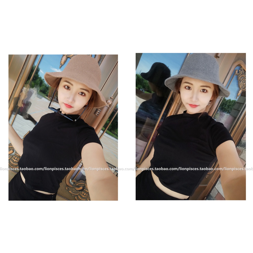 Nón Tai Bèo Đan Len Phong Cách Hàn Quốc Xinh Xắn Cho Nữ