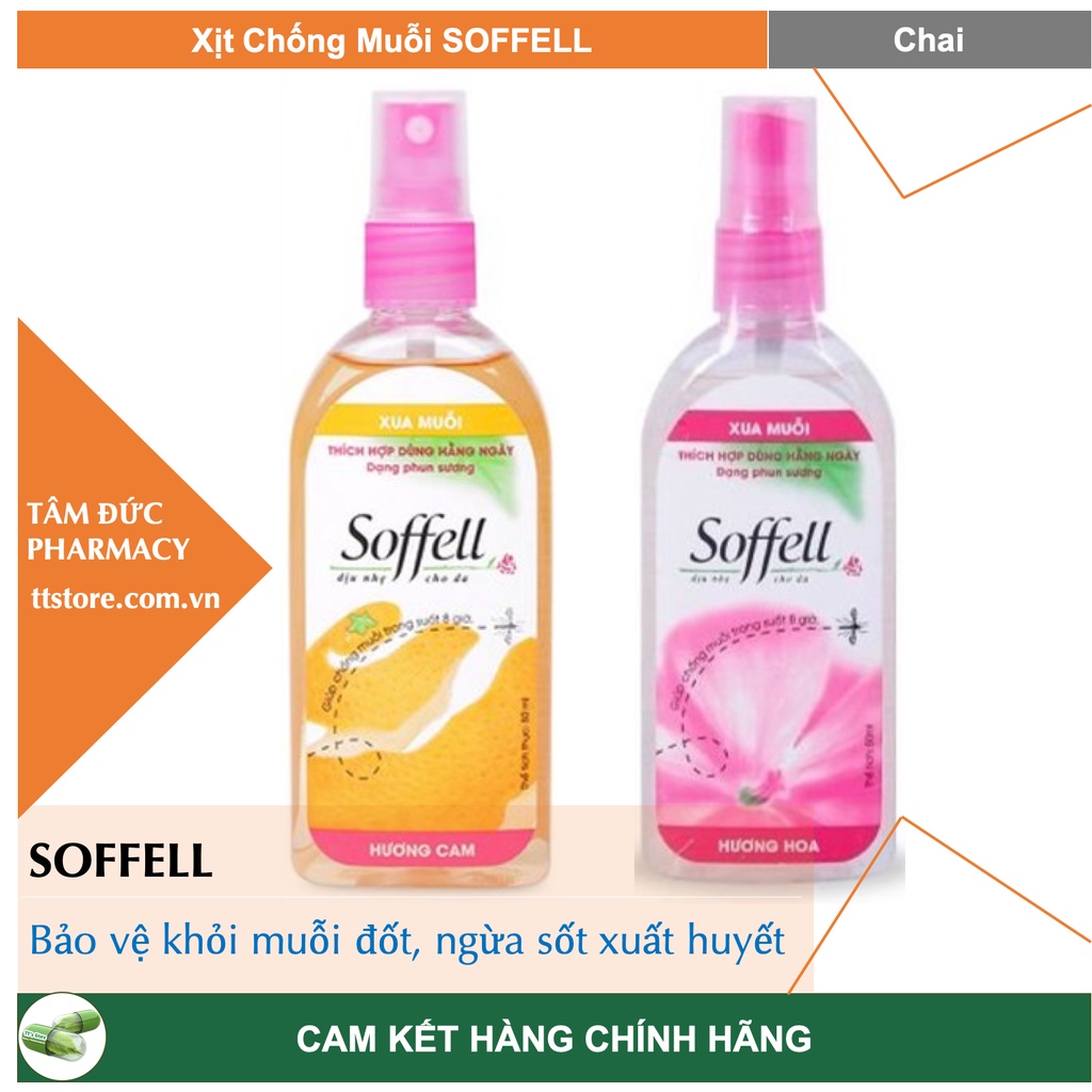 XỊT CHỐNG MUỖI SOFFELL [Chai 30ml/80ml] - Bảo vệ khỏi muỗi đốt, ngừa sốt xuất huyết [sofell, soffel, sofel]