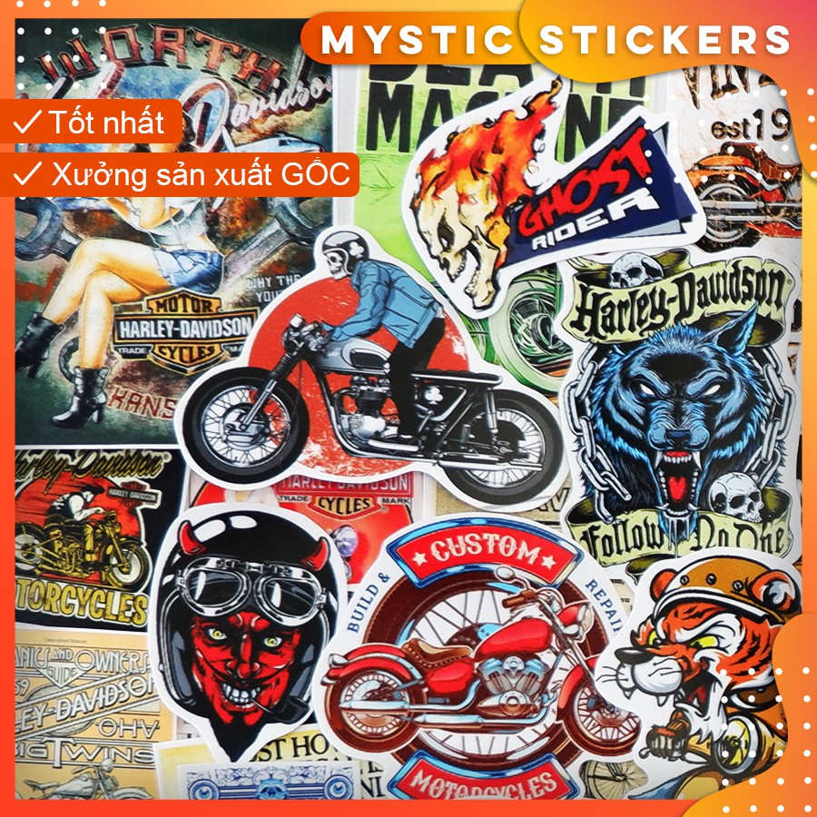 [MOTOR-RIDER] 120 Sticker chống nước/dán xe laptop mũ bảo hiểm vali...