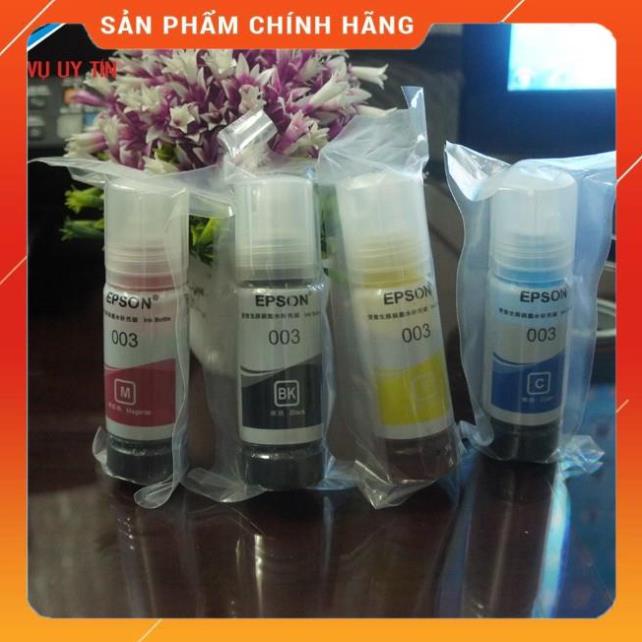 ☘️Bộ mực in 4 màu 003 cho máy in Epson L1110/ L3110/ L3150/ L4150/ L1110 (Đen/xanh/)mực nhập khẩu Fr