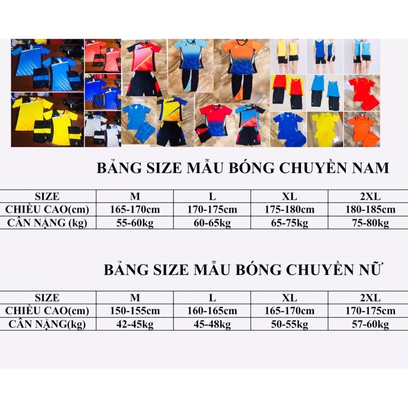 🥎 Đồng phục bóng chuyền NAM NỮ ,Mẫu mới 2021/22