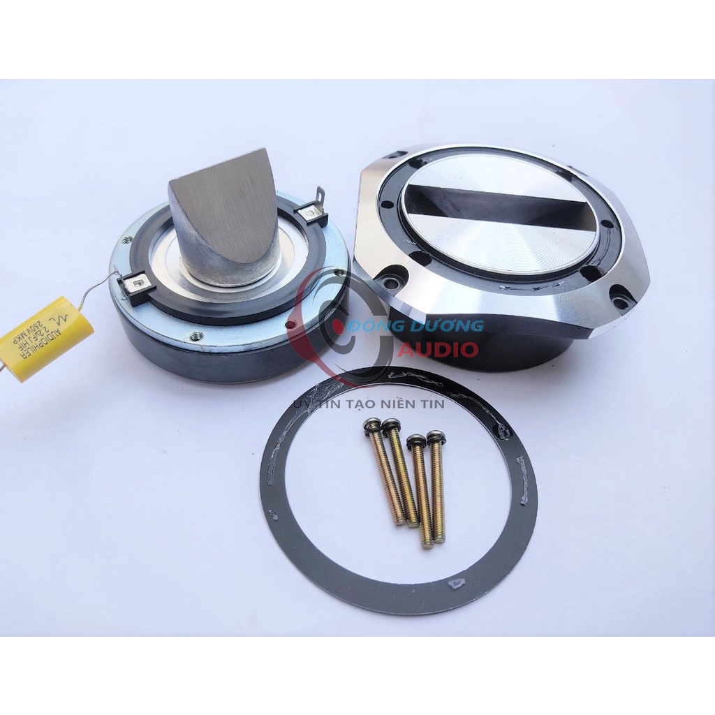 01 CỦ LOA TRÉP TITAN PH SPEAKER KIM LOẠI - TREBLE MẶT CƯỜI + CHÂN NHỎ + TỤ - CÔN 37MM - LOA TREBLE RỜI