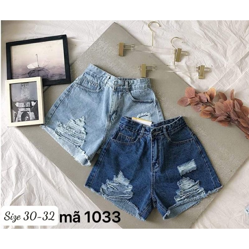 Quần Short Jean Nữ Lưng Cao Size Đại Đến 80kg. Hàng VNXK. #1033. Thời Trang Nữ