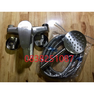 Bộ Củ Sen,Vòi Sen Tắm Nóng Lạnh INOX 304 và Tay sen inox 304 và dây sen inox 304 CS8004