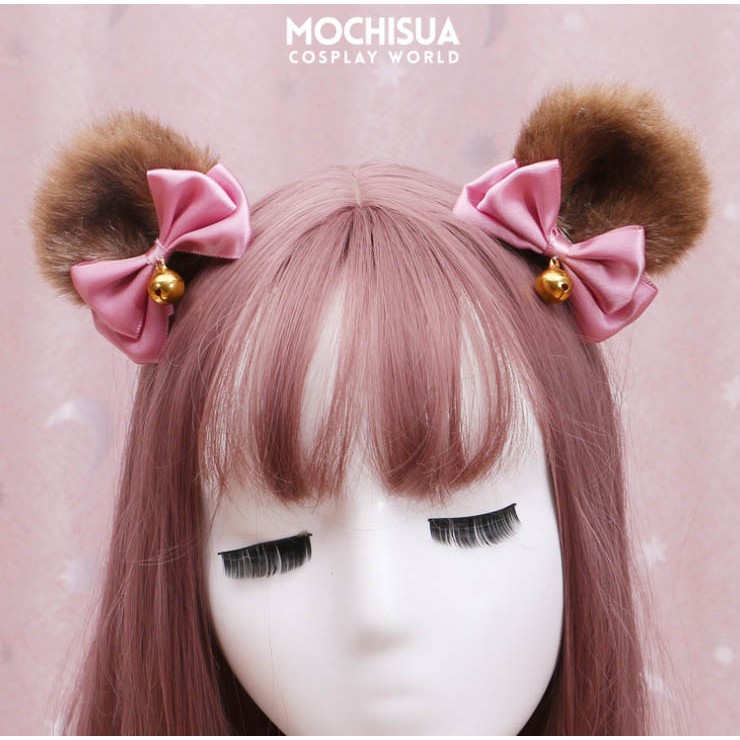 [CÓ SẴN] Tai Gấu Gắn Nơ Dạng Kẹp Dễ Thương Lolita Kawaii