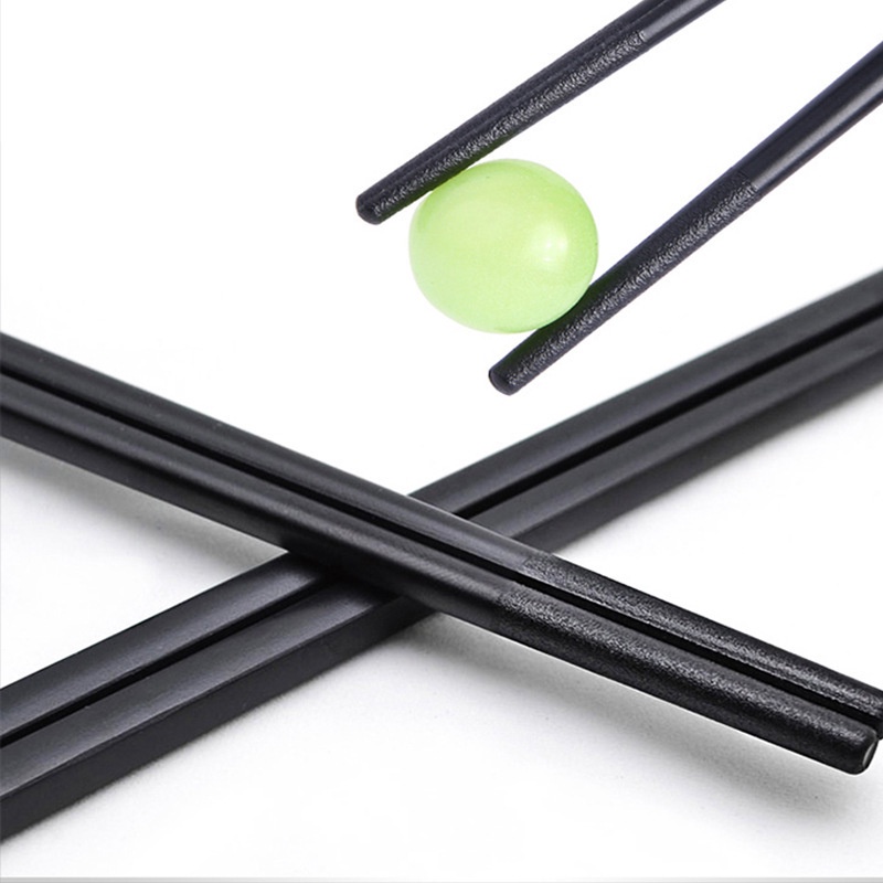 Set 1/10 Cặp Đũa Nhựa + Hợp Kim Chống Trượt Có Thể Tái Sử Dụng