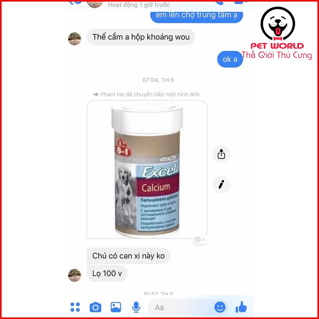 Viên Bổ Sung Canxi Cho Chó Mèo - 8 in 1 Excel Calcium Nga - Hộp 155v và 470v