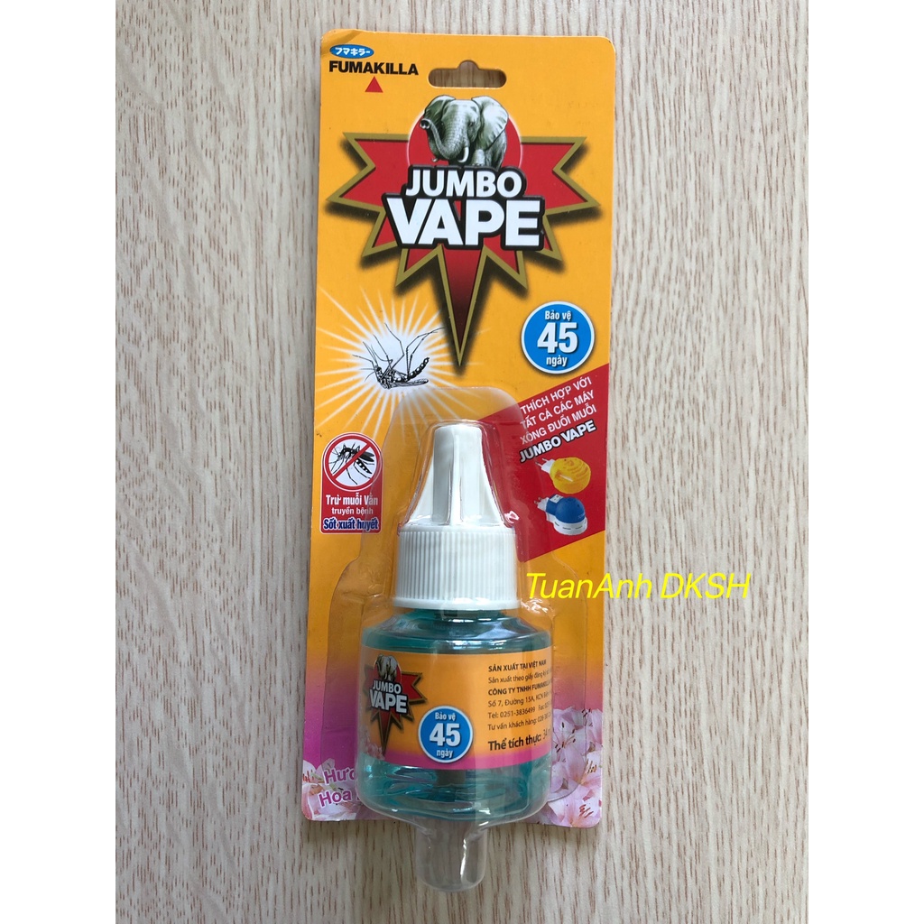 Máy xông đuổi muỗi và lọ tinh dầu Jumbo Vape 34ml. Hàng chính hãng DKSH Việt Nam.