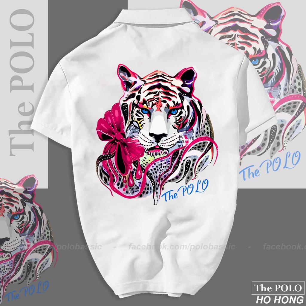 Áo POLO HỔ HỒNG ,áo thun cổ bẻ, polo họa tiết in hình co giãn mát mịn cảm giác dễ chịu phong cách trẻ trung năng động