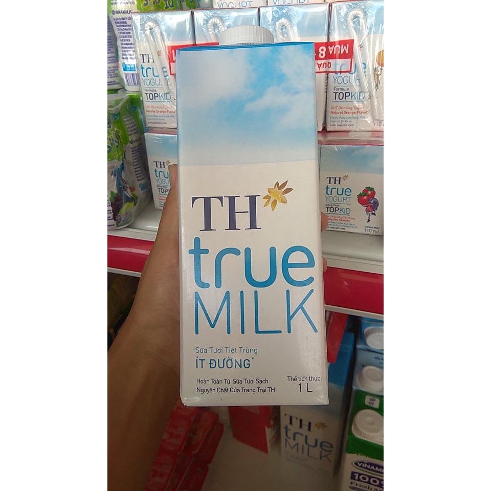 Sữa tươi tiệt trùng TH True milk Ít Đường hộp 1 Lít