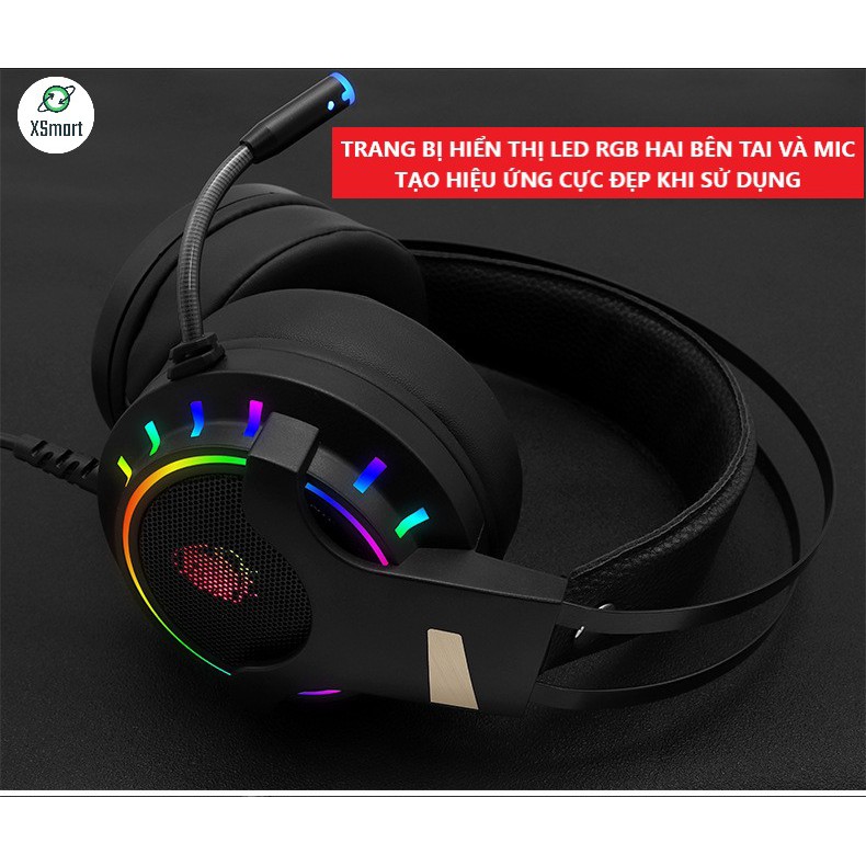 Tai Nghe Chụp Tai Chuyên Game Máy Tính K3 Super Gaming Giả Lập 7.1 USB LED RGB Chống Ồn, Tạp Âm, Siêu Bass