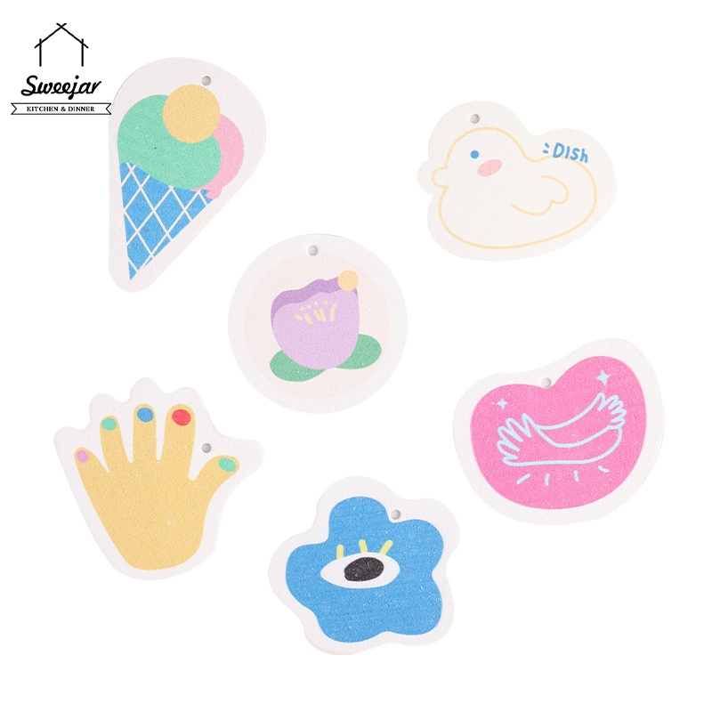 Sweejar Mút Rửa Chén Bằng Bột Xốp Dạng Nén Họa Tiết Hoạt Hình