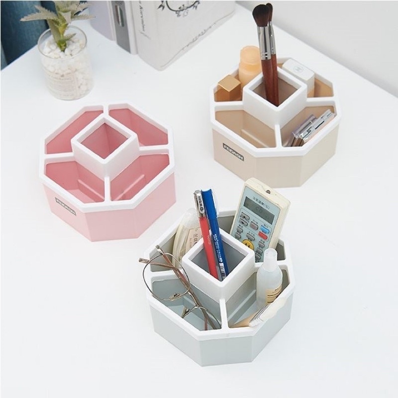 Khay Tiện Ích Lục Giác 5 Ngăn Để Bàn Nhựa Việt Nhật Khay Đựng Đồ Đa Năng VN1337 - Hàng Việt Nam Chất Lượng Cao