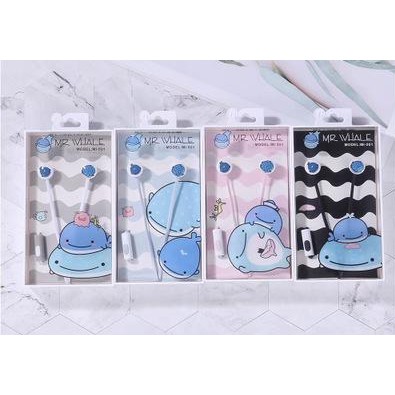 Tai nghe đôi cá heo jinbeisan TNDI25 mi-501 earphone cute dễ thương