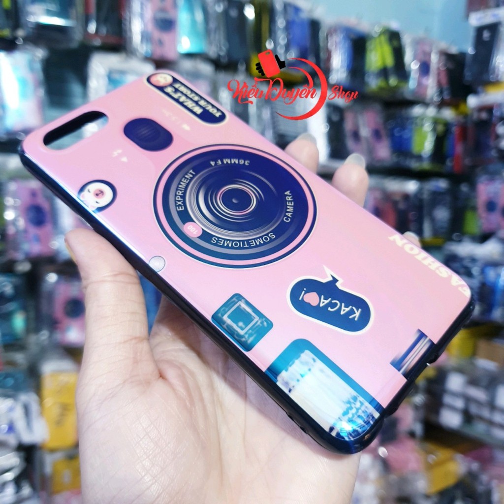 Ốp lưng Realme C2 và Oppo A1k hình máy ảnh kèm giá đỡ và dây đeo