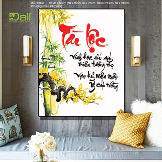 Tranh treo tường tự tô màu số hóa DALI Tranh Thư Pháp Tài Lộc TP004