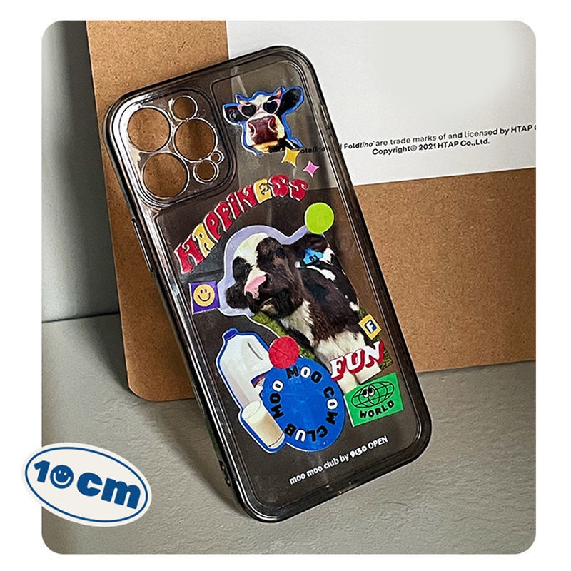 Ốp điện thoại TPU in hình bò sữa retro thích hợp cho iPhone 11 Pro Max X Xr Xs Max 7