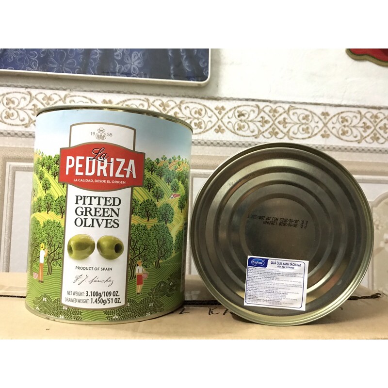 Quả oliu xanh nguyên trái tách hạt La Pedriza 3kg - Nhập khẩu Tây Ban Nha