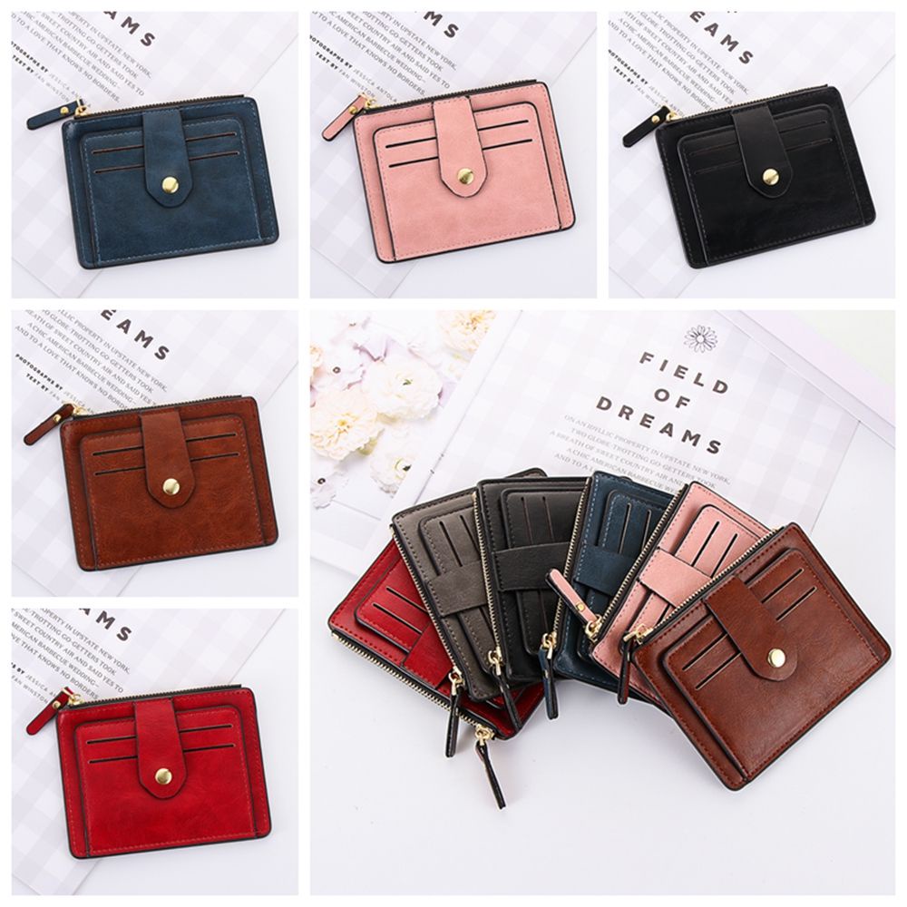Bebetterm 1Pc Fashion Card Holder Leather Wallet Small Wallet Slim Coin Purse Business ID Credit Case