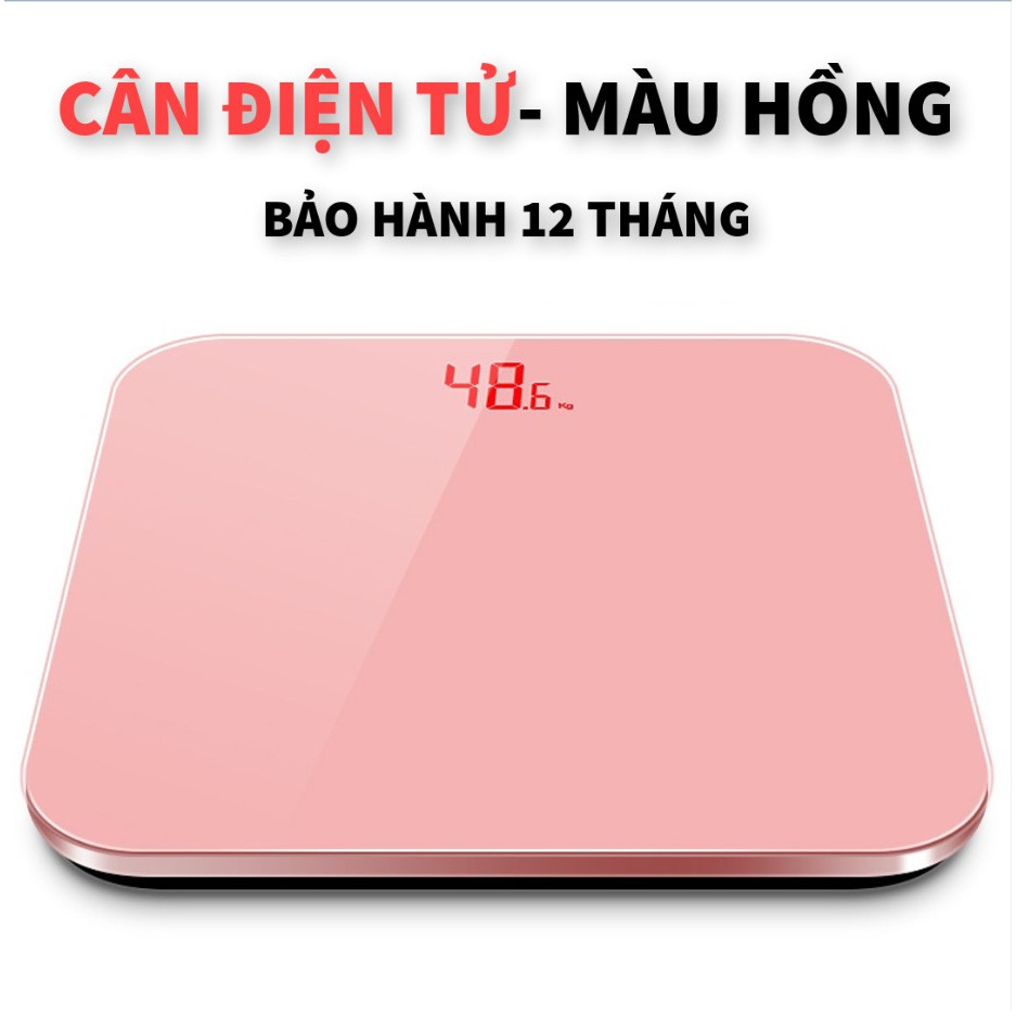 Cân điện tử sức khỏe sạc USB Màn Hình LCD Mặt Kính Chịu Lực Tải Trọng 180kg (Tặng kèm 01 thước dây) THEO DÕI CHUẨN XÁC