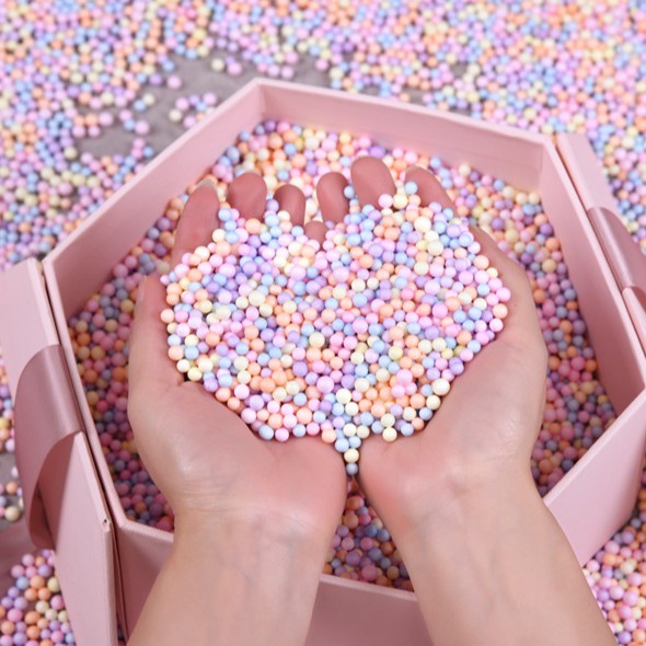 50g hạt xốp màu sắc xinh xắn dùng để trang trí