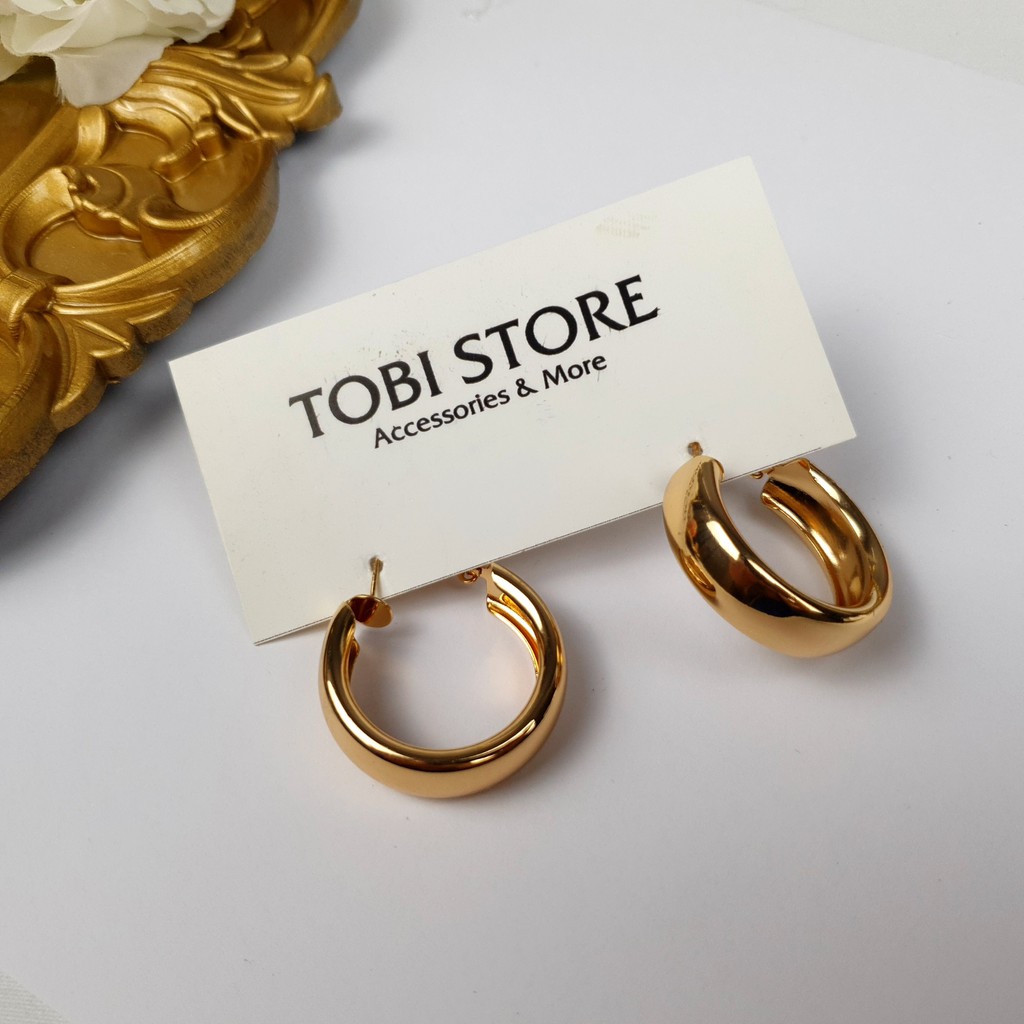 Khuyên tai tròn to hoa tai nữ cá tính NO SKU 50 TOBI STORE